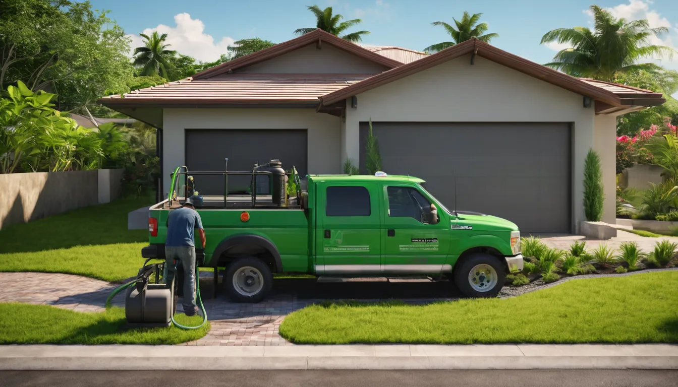 A local septic provider pumping a residential tank beside a single-story home in the Apopka area
